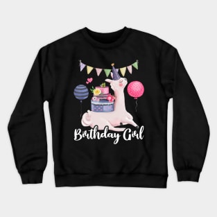 Alpaca Llama Cactus Girls Birthday Animal Lover Cute Crewneck Sweatshirt